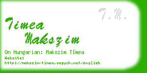 timea makszim business card